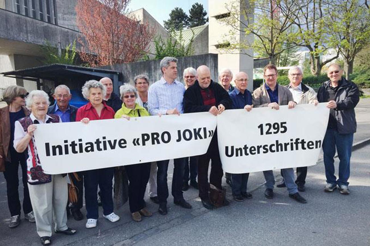 Für die Initianten (Bild vom April) für den Erhalt der Thuner Johanneskirche ist die diese Woche erklärte Gesprächsbereitschaft aller Parteien ein Teilerfolg.
