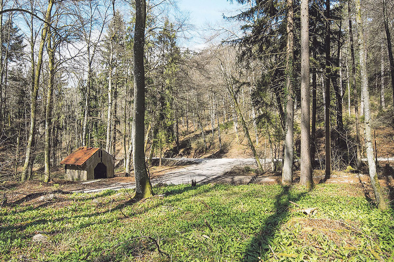 Alte Täuferhütte über dem Randen entlang des Täuferwegs.